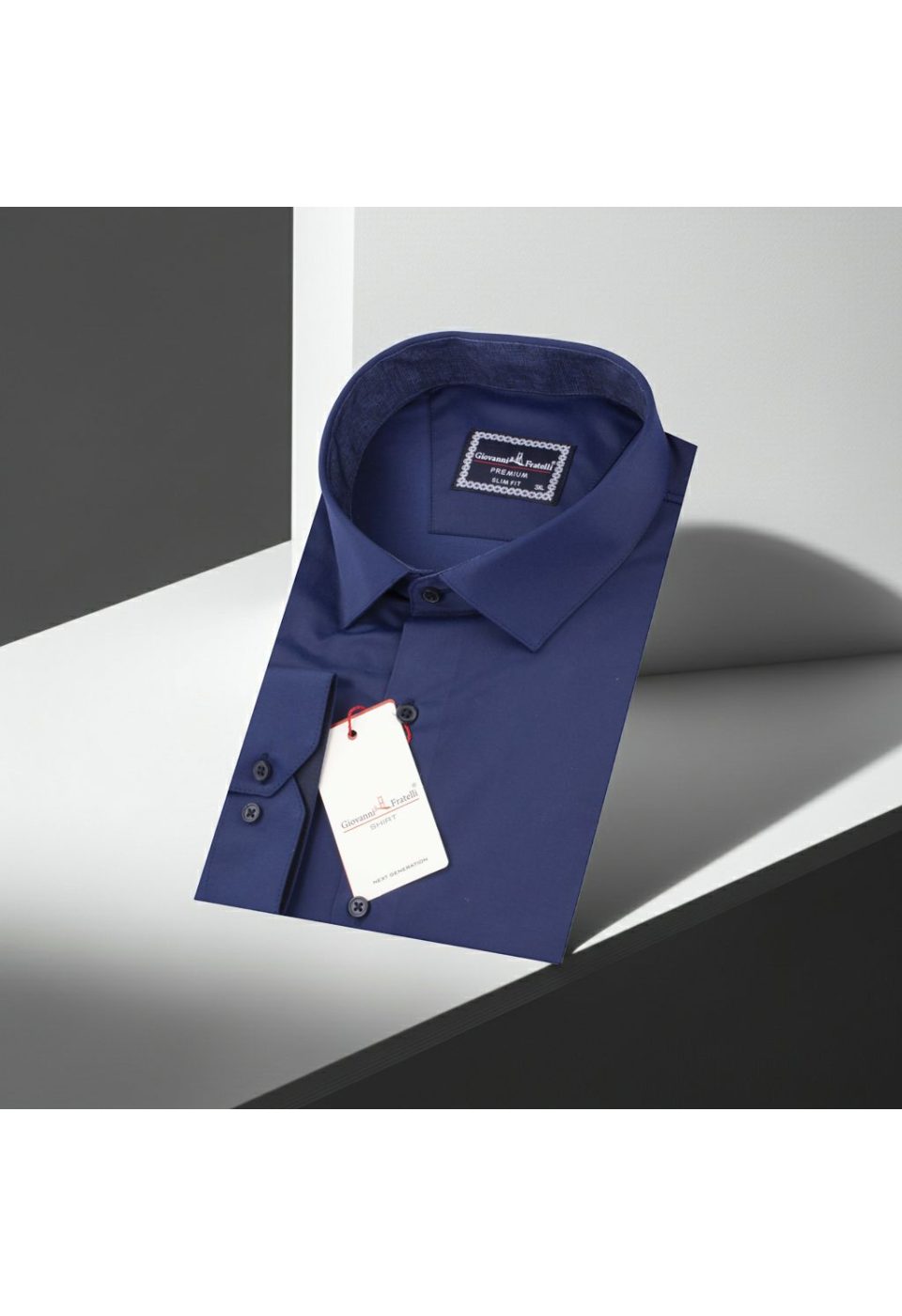 Büyük Beden Slim Fit Uzun Kol Düz Renk Saten Erkek Gömlek 4GMK316051025 - Giovanni Fratelli