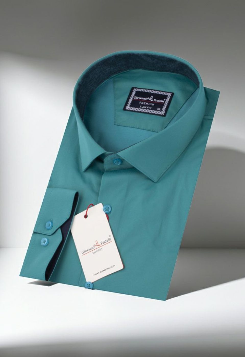 Büyük Beden Slim Fit Uzun Kol Düz Renk Saten Erkek Gömlek 4GMK316051026