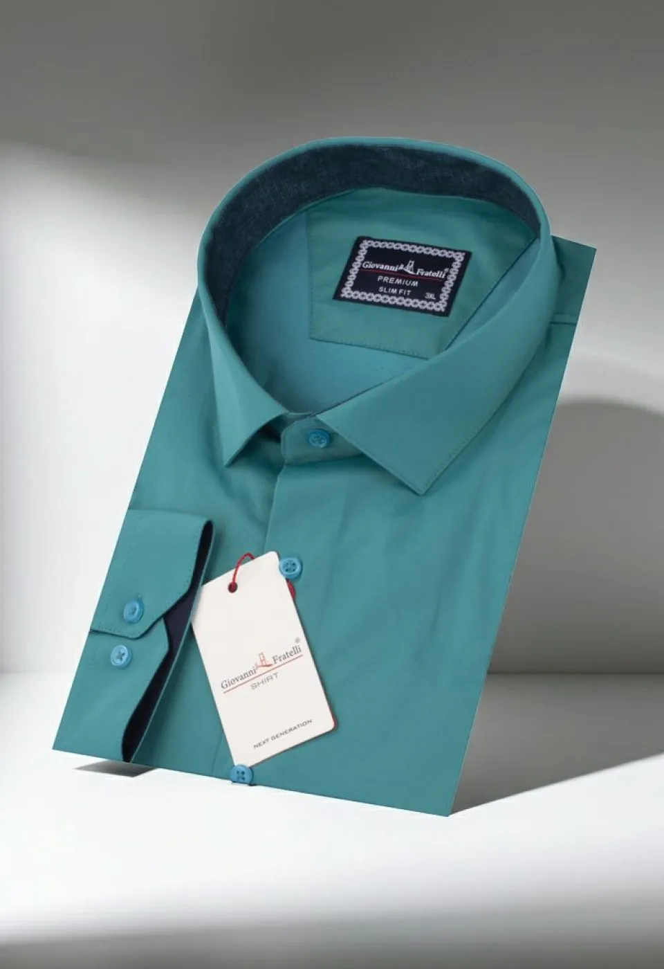 Büyük Beden Slim Fit Uzun Kol Düz Renk Saten Erkek Gömlek 4GMK316051026