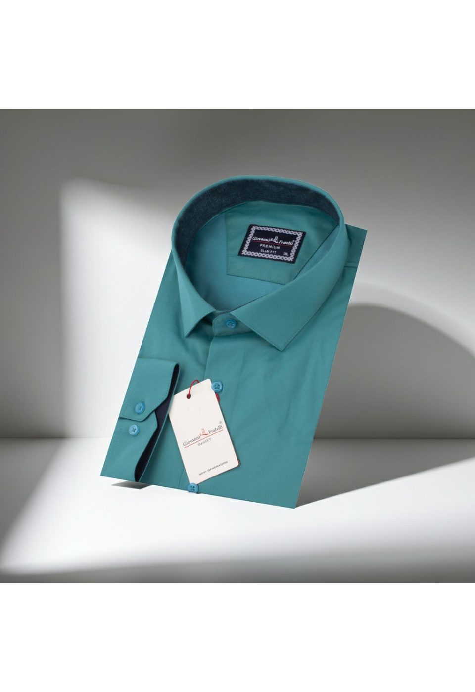 Büyük Beden Slim Fit Uzun Kol Düz Renk Saten Erkek Gömlek 4GMK316051026 - Giovanni Fratelli