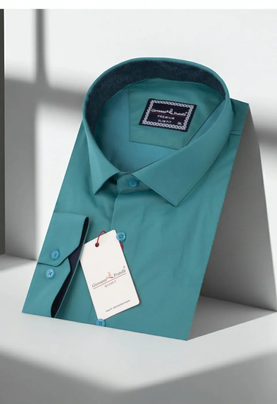 Büyük Beden Slim Fit Uzun Kol Düz Renk Saten Erkek Gömlek 4GMK316051026