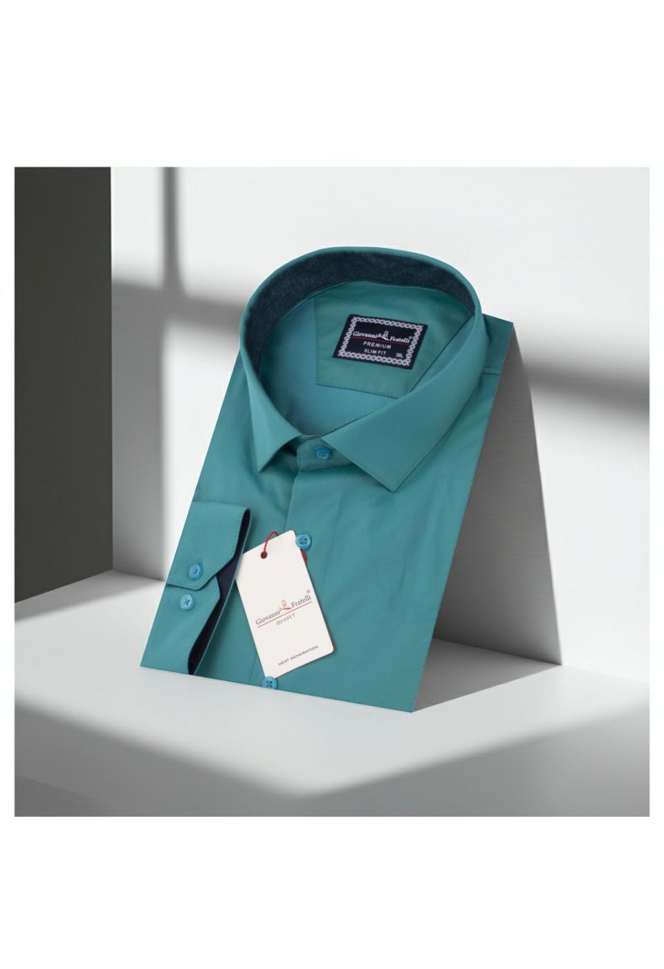 Büyük Beden Slim Fit Uzun Kol Düz Renk Saten Erkek Gömlek 4GMK316051026 - Giovanni Fratelli