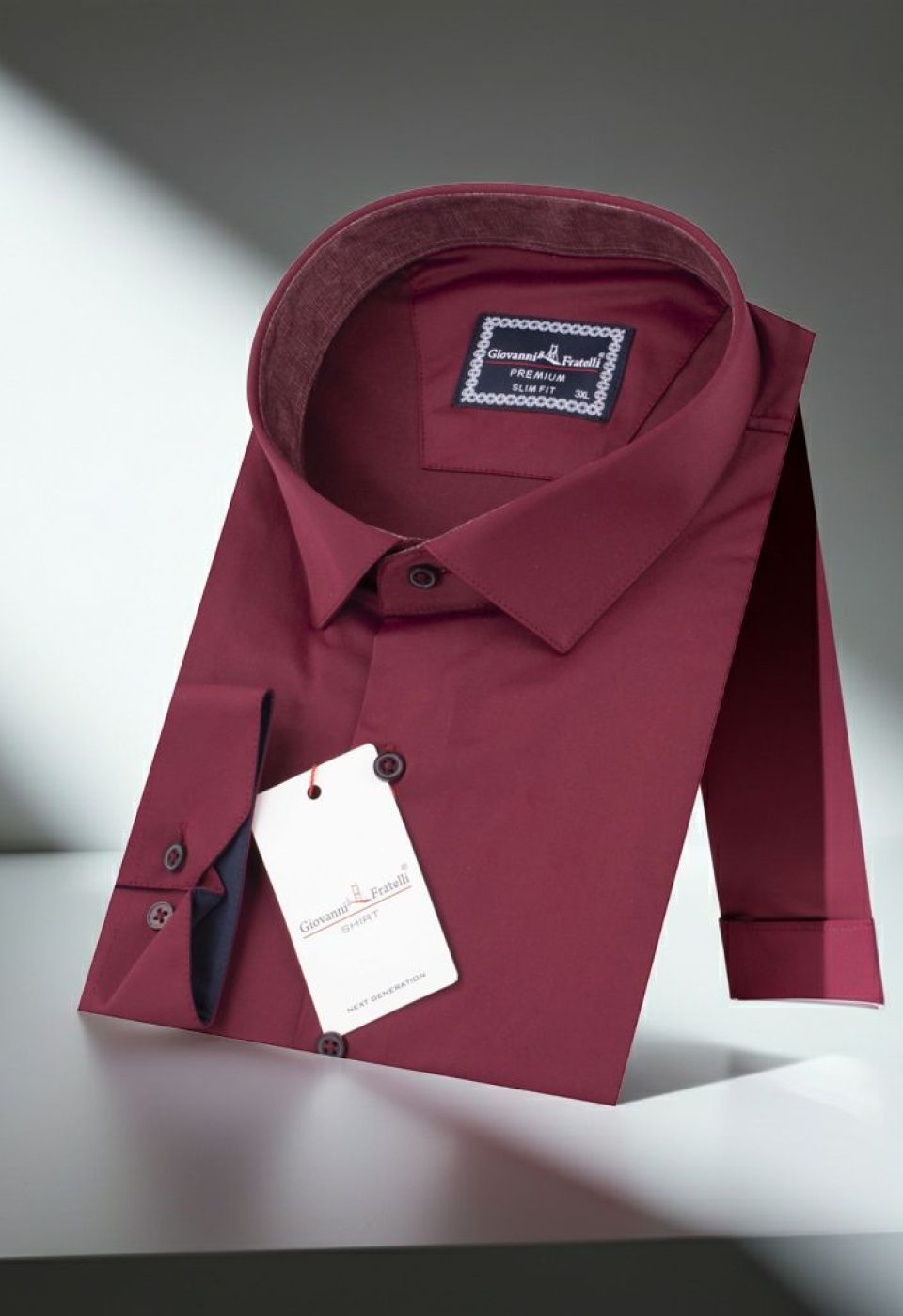 Büyük Beden Slim Fit Uzun Kol Düz Renk Saten Erkek Gömlek 4GMK316051027