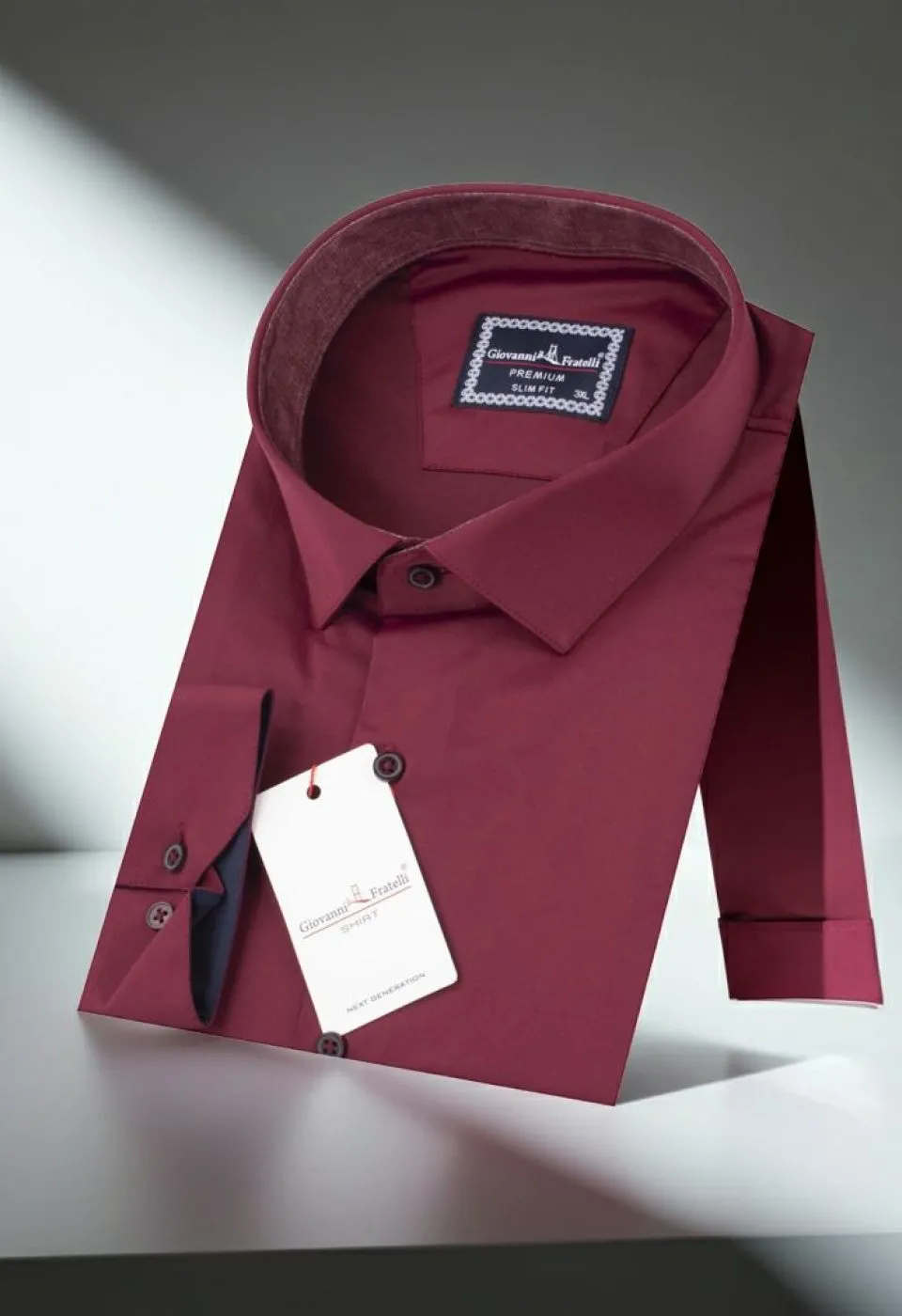 Büyük Beden Slim Fit Uzun Kol Düz Renk Saten Erkek Gömlek 4GMK316051027