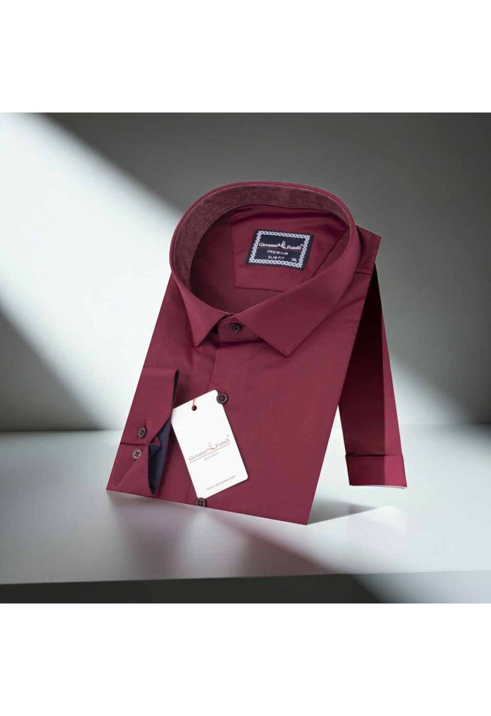 Büyük Beden Slim Fit Uzun Kol Düz Renk Saten Erkek Gömlek 4GMK316051027 - Giovanni Fratelli