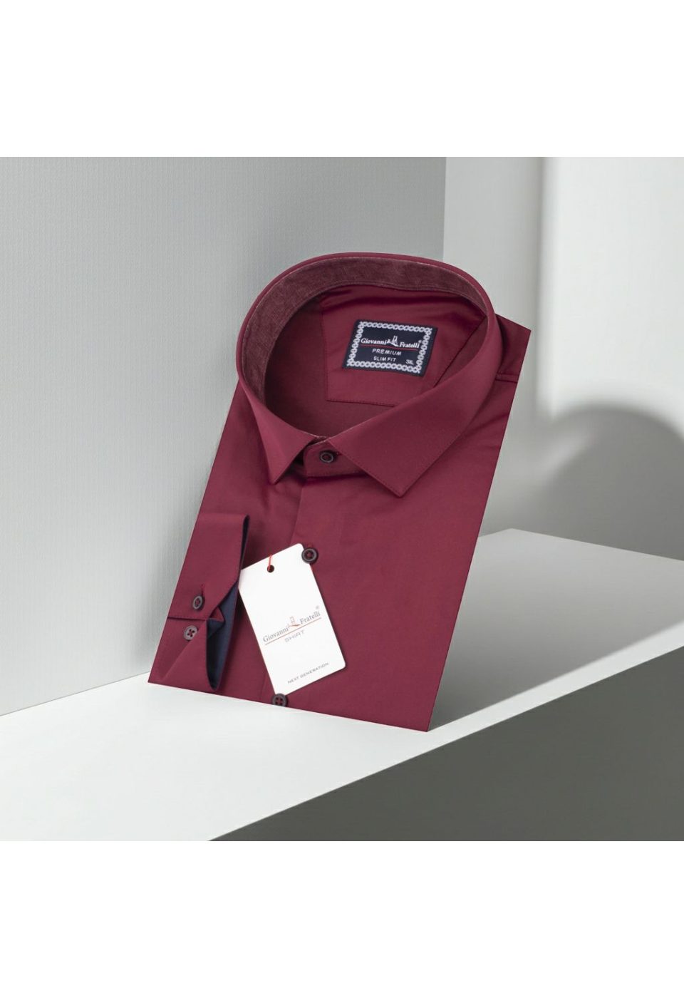 Büyük Beden Slim Fit Uzun Kol Düz Renk Saten Erkek Gömlek 4GMK316051027 - Giovanni Fratelli