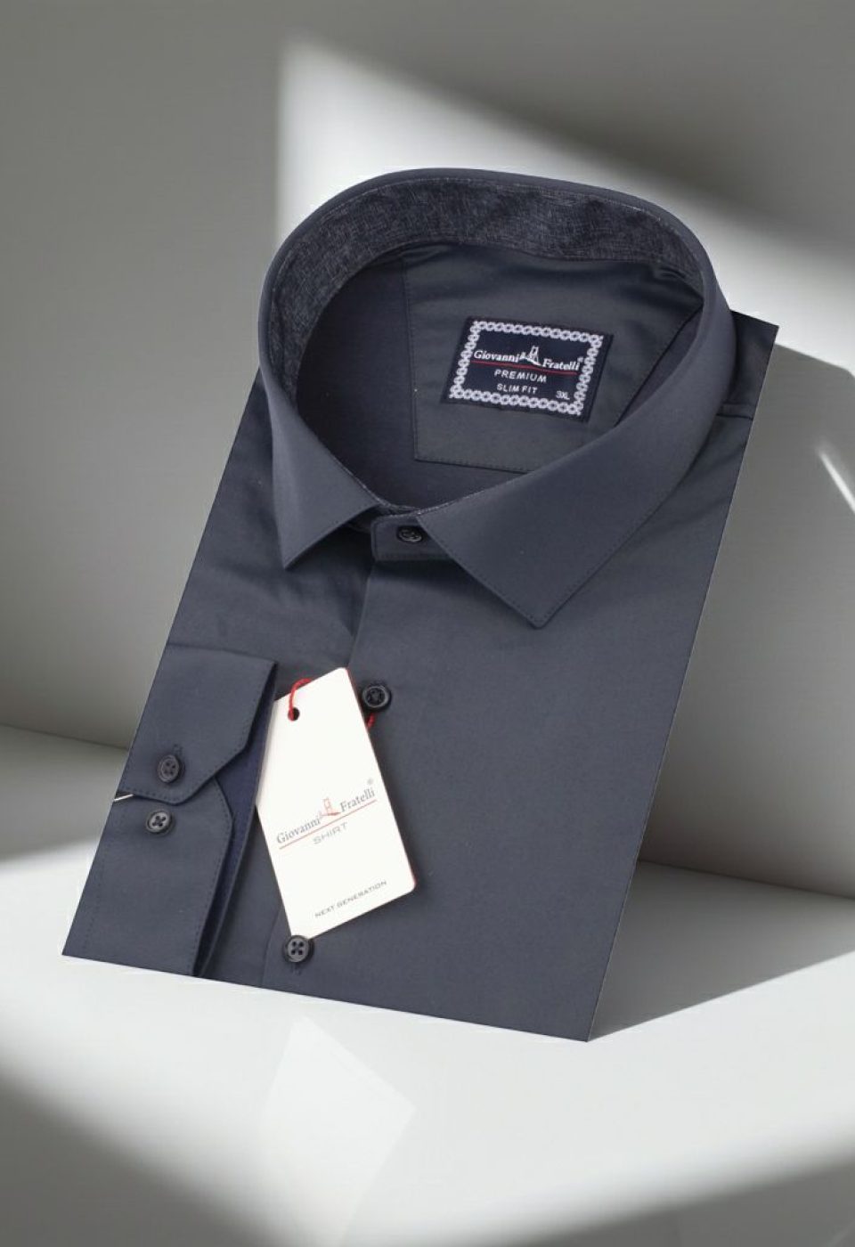 Büyük Beden Slim Fit Uzun Kol Düz Renk Saten Erkek Gömlek 4GMK316051028