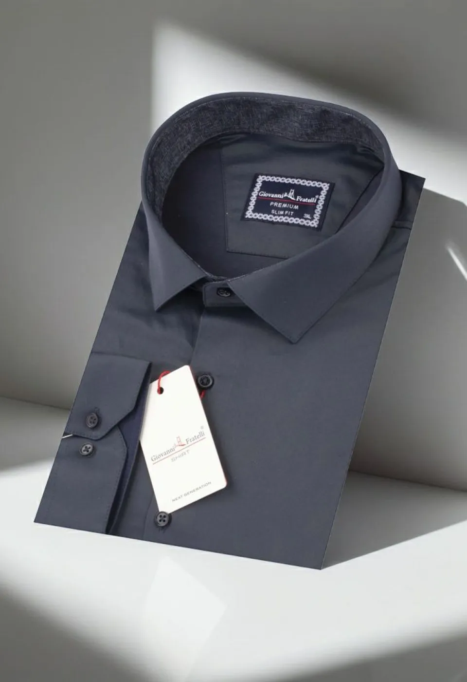 Büyük Beden Slim Fit Uzun Kol Düz Renk Saten Erkek Gömlek 4GMK316051028