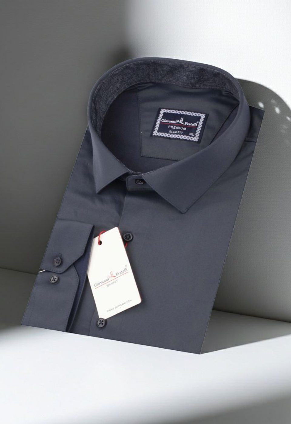 6051 BT CR SATIN 028 Büyük Beden Slim Fit Uzun Kol Düz Renk Saten Erkek Gömlek 4GMK316051028 - Giovanni Fratelli