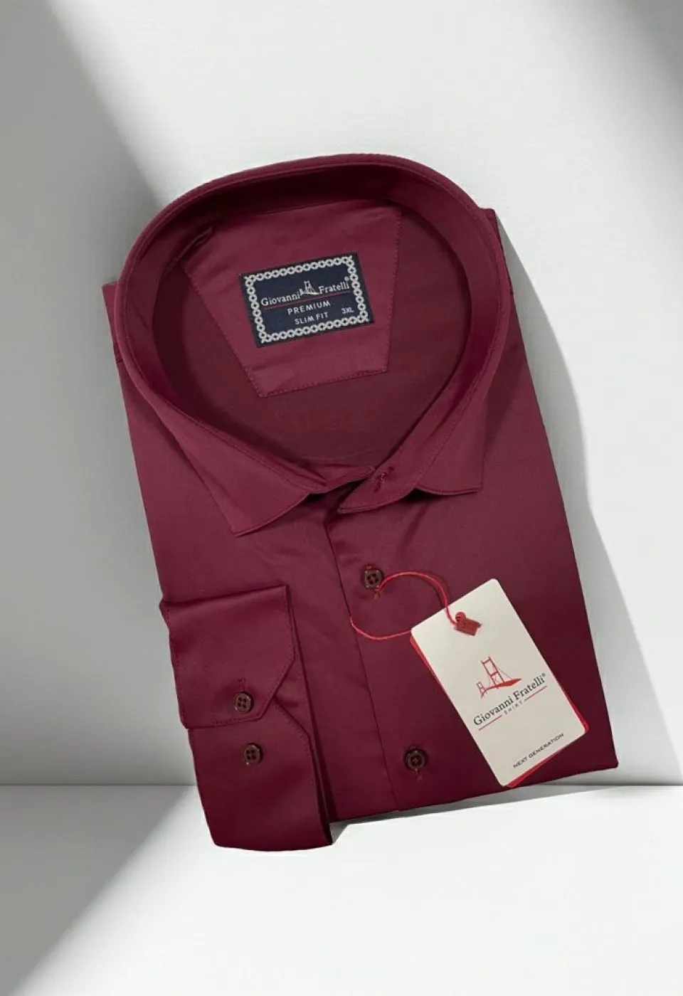 Büyük Beden Slim Fit Uzun Kol Düz Renk Saten Erkek Gömlek 4GMK316051029
