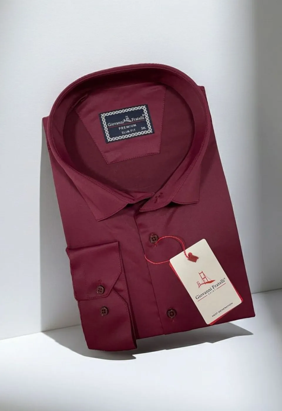 Büyük Beden Slim Fit Uzun Kol Düz Renk Saten Erkek Gömlek 4GMK316051029