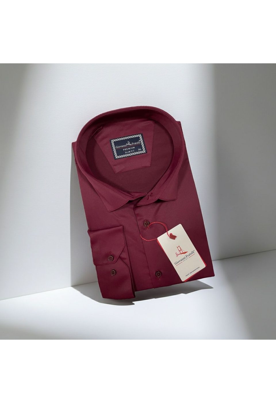 Büyük Beden Slim Fit Uzun Kol Düz Renk Saten Erkek Gömlek 4GMK316051029 - Giovanni Fratelli
