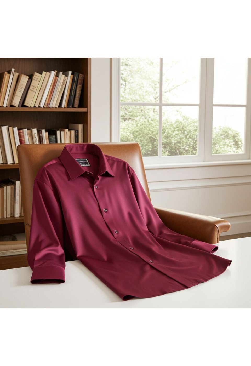 Büyük Beden Slim Fit Uzun Kol Düz Renk Saten Erkek Gömlek 4GMK316051029 - Giovanni Fratelli