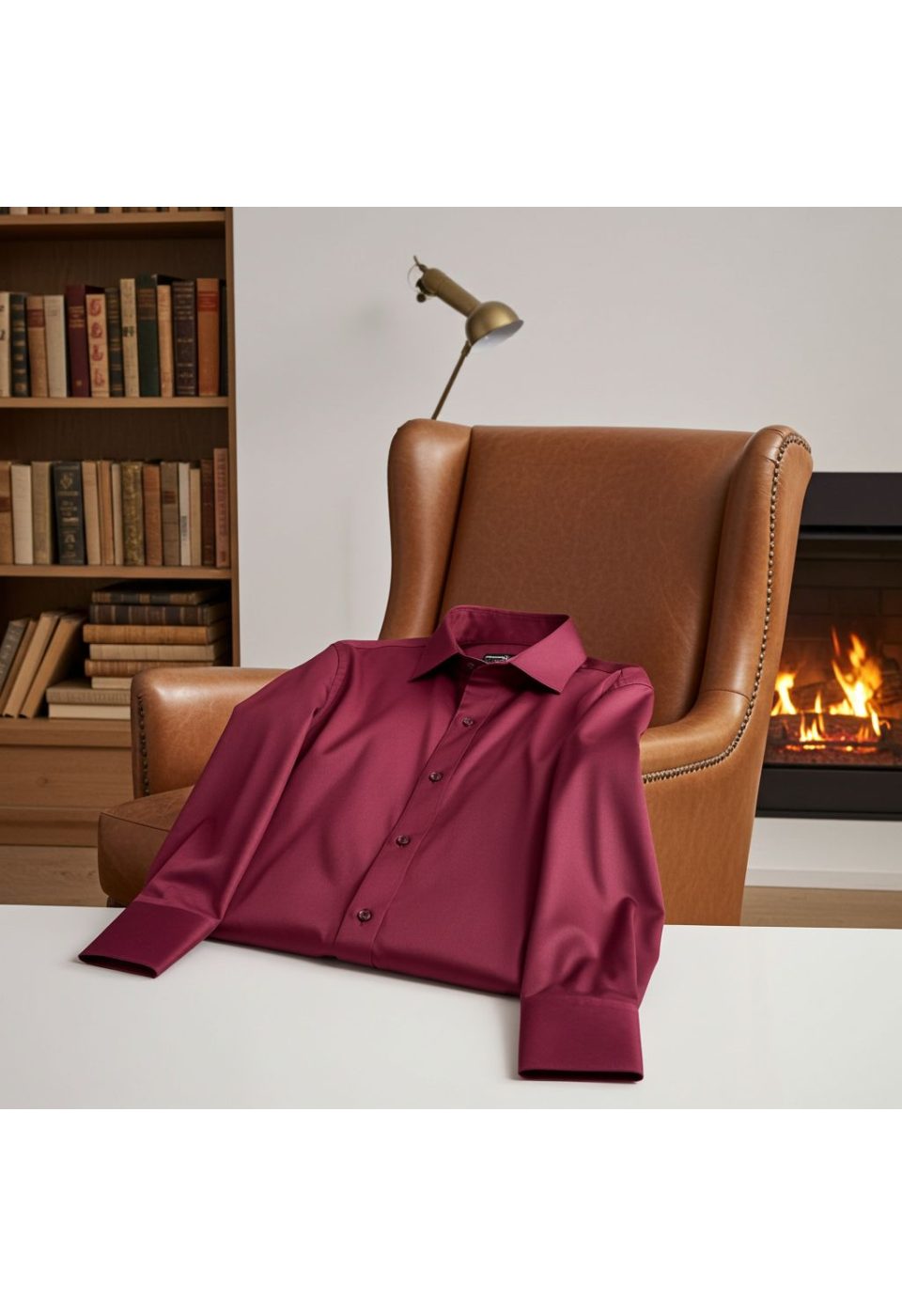 Büyük Beden Slim Fit Uzun Kol Düz Renk Saten Erkek Gömlek 4GMK316051029 - Giovanni Fratelli