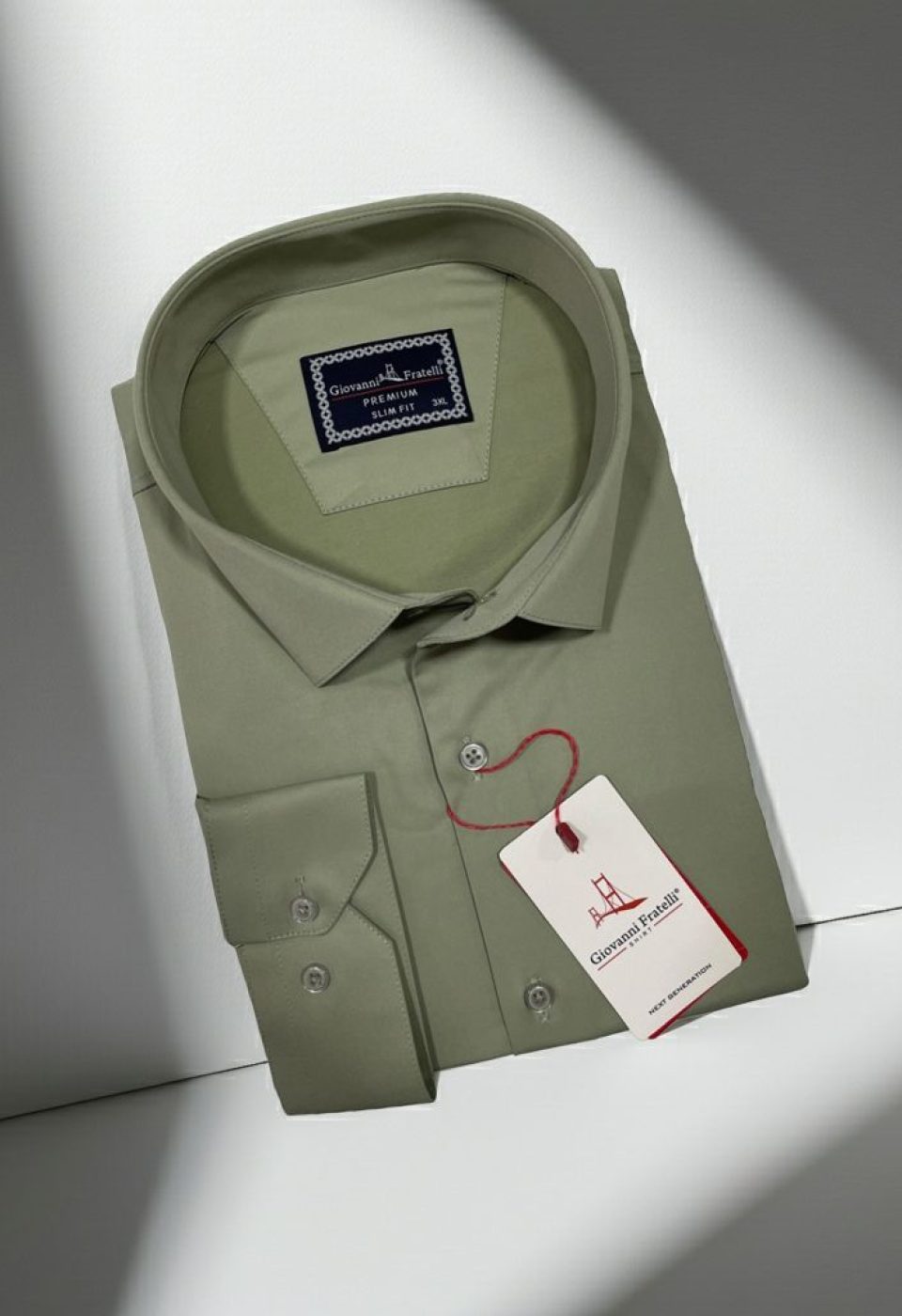 Büyük Beden Slim Fit Uzun Kol Düz Renk Saten Erkek Gömlek 4GMK316051031 - Giovanni Fratelli