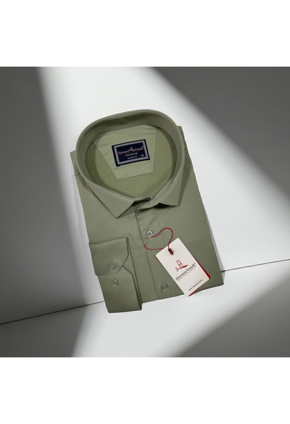 Büyük Beden Slim Fit Uzun Kol Düz Renk Saten Erkek Gömlek 4GMK316051031 - Giovanni Fratelli