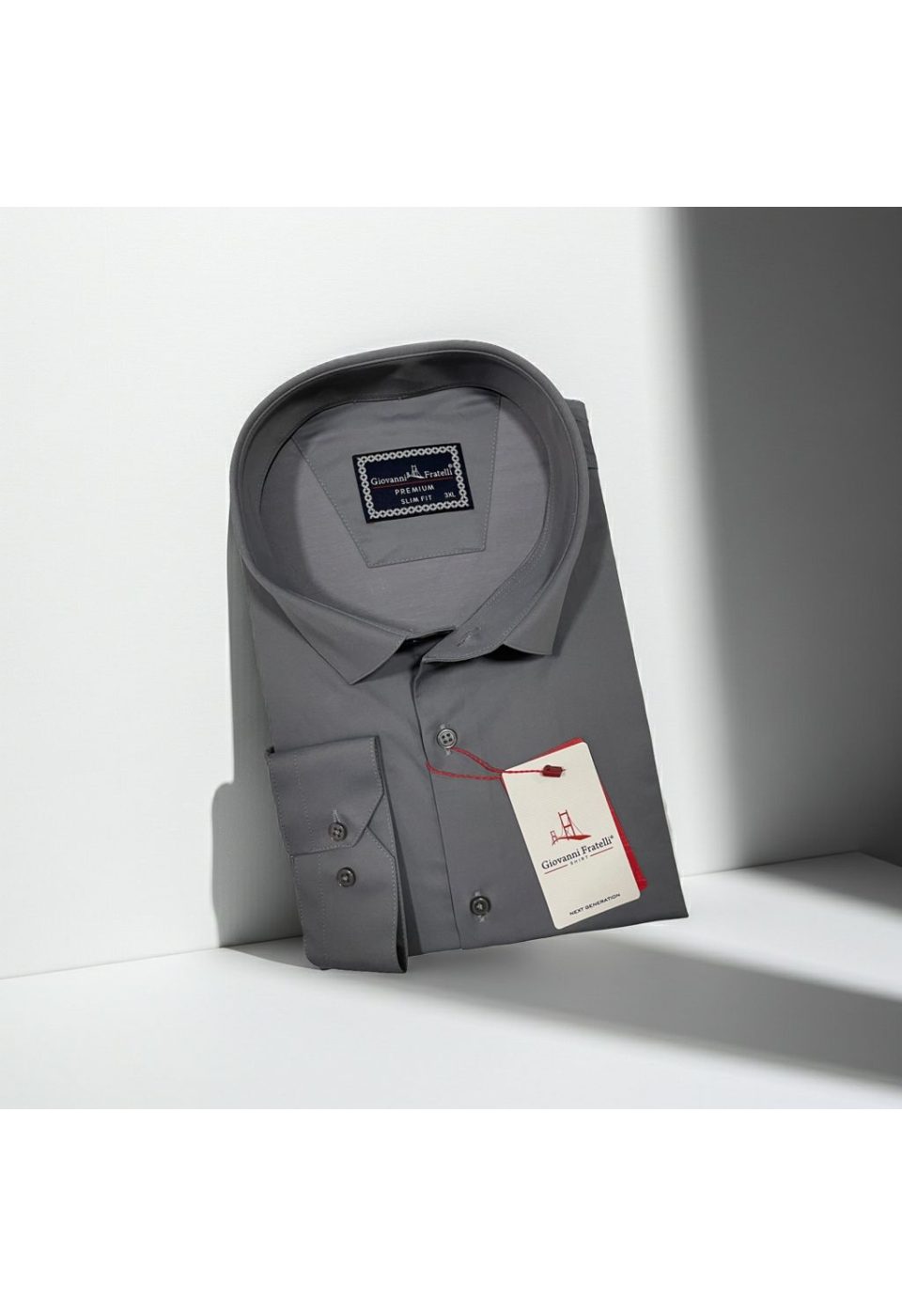 Büyük Beden Slim Fit Uzun Kol Düz Renk Saten Erkek Gömlek 4GMK316051032 - Giovanni Fratelli
