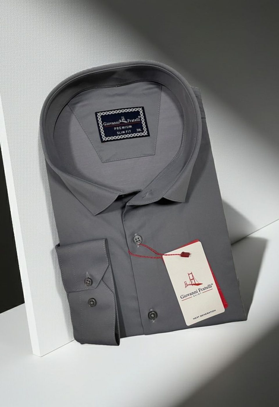 Büyük Beden Slim Fit Uzun Kol Düz Renk Saten Erkek Gömlek 4GMK316051032