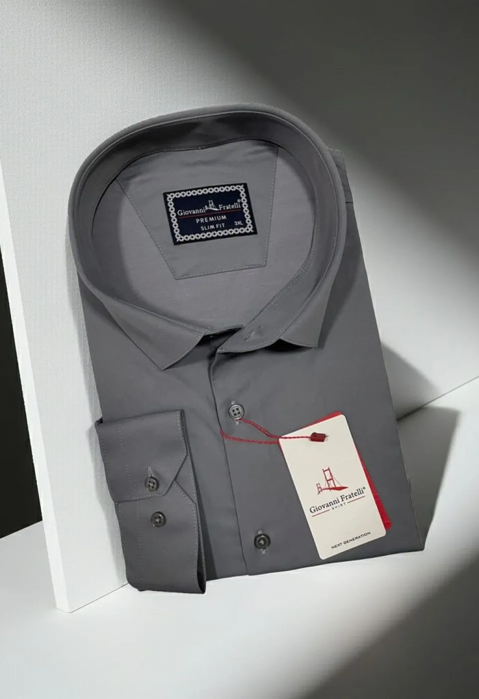 Büyük Beden Slim Fit Uzun Kol Düz Renk Saten Erkek Gömlek 4GMK316051032