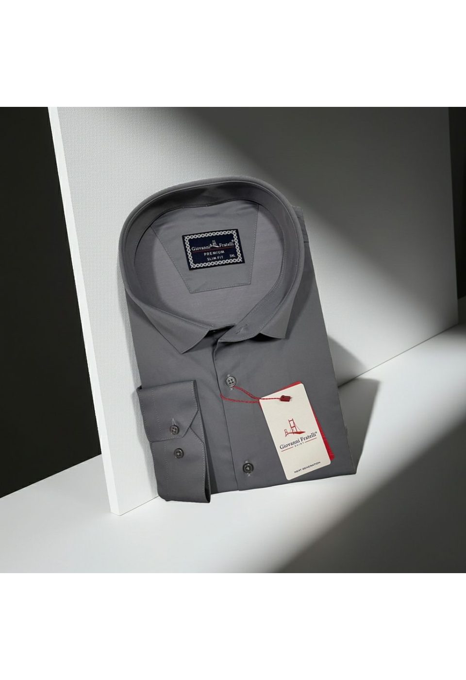 Büyük Beden Slim Fit Uzun Kol Düz Renk Saten Erkek Gömlek 4GMK316051032 - Giovanni Fratelli