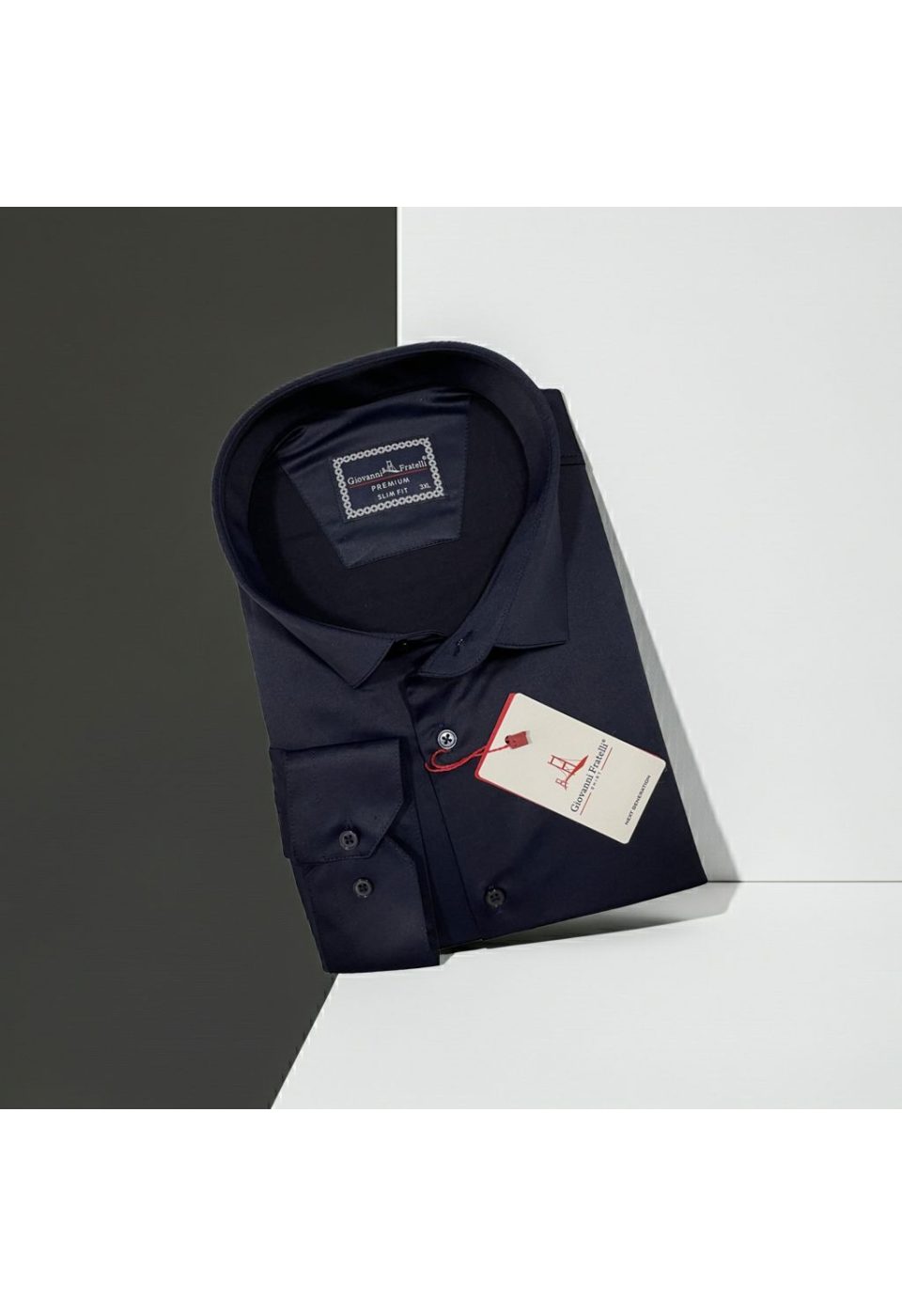 Büyük Beden Slim Fit Uzun Kol Düz Renk Saten Erkek Gömlek 4GMK316051033 - Giovanni Fratelli