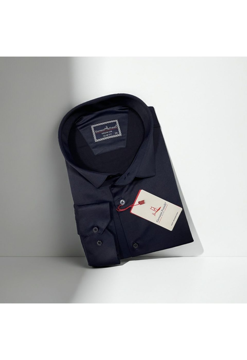 Büyük Beden Slim Fit Uzun Kol Düz Renk Saten Erkek Gömlek 4GMK316051033 - Giovanni Fratelli
