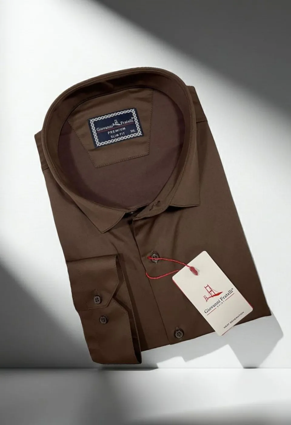 Büyük Beden Slim Fit Uzun Kol Düz Renk Saten Erkek Gömlek 4GMK316051034