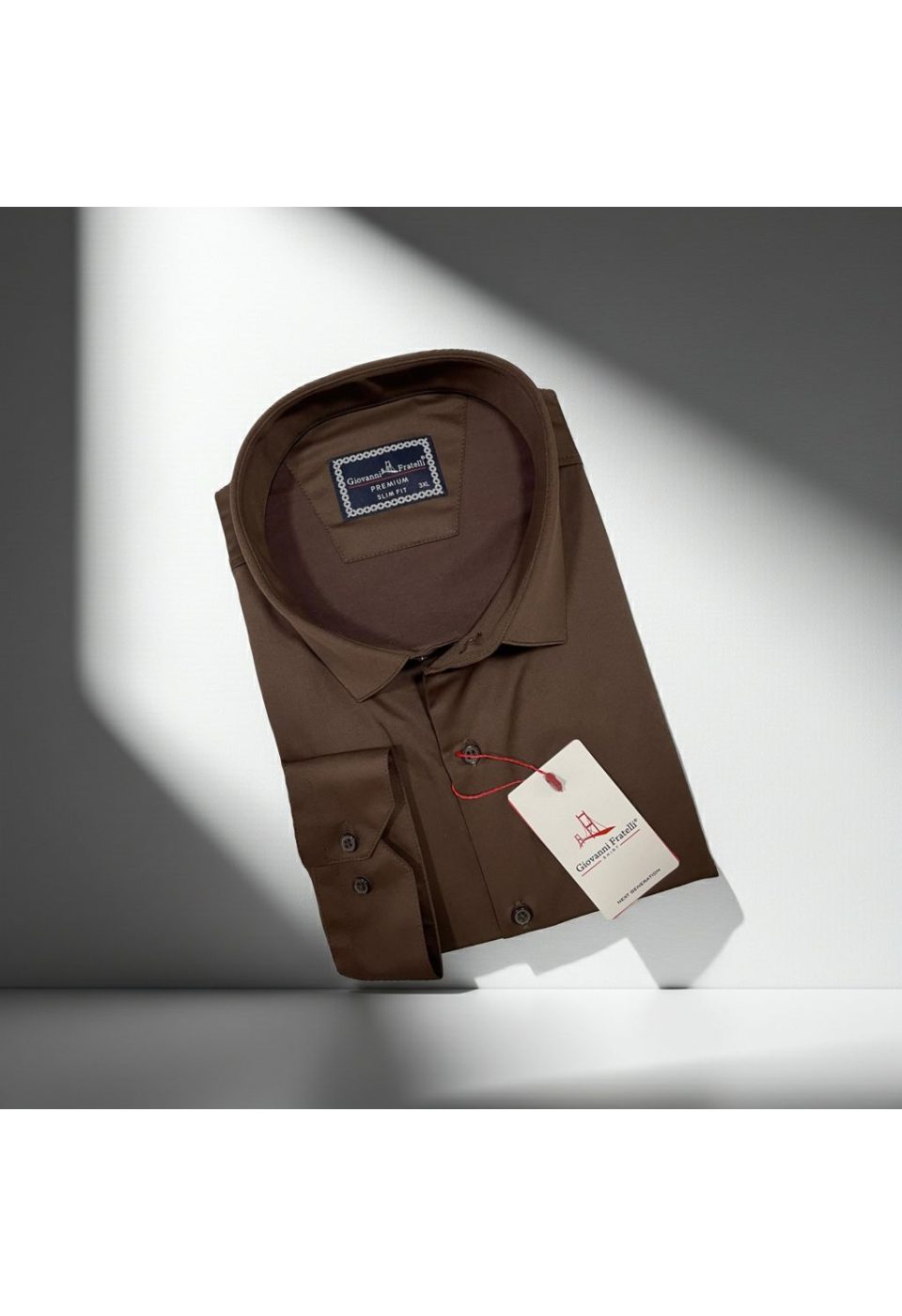 6051 BT CR SATIN 034 Büyük Beden Slim Fit Uzun Kol Düz Renk Saten Erkek Gömlek 4GMK316051034 - Giovanni Fratelli