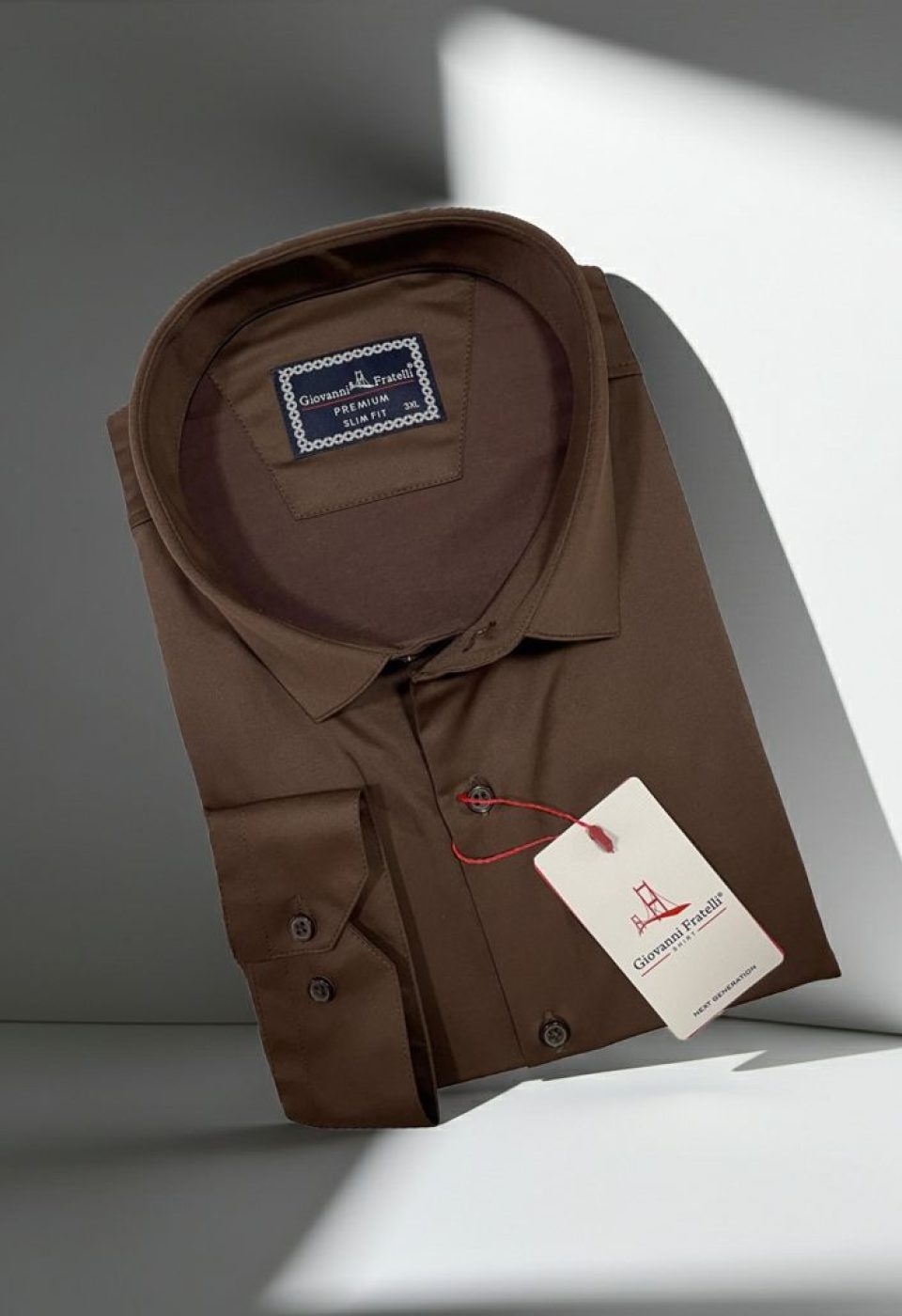 6051 BT CR SATIN 034 Büyük Beden Slim Fit Uzun Kol Düz Renk Saten Erkek Gömlek 4GMK316051034 - Giovanni Fratelli