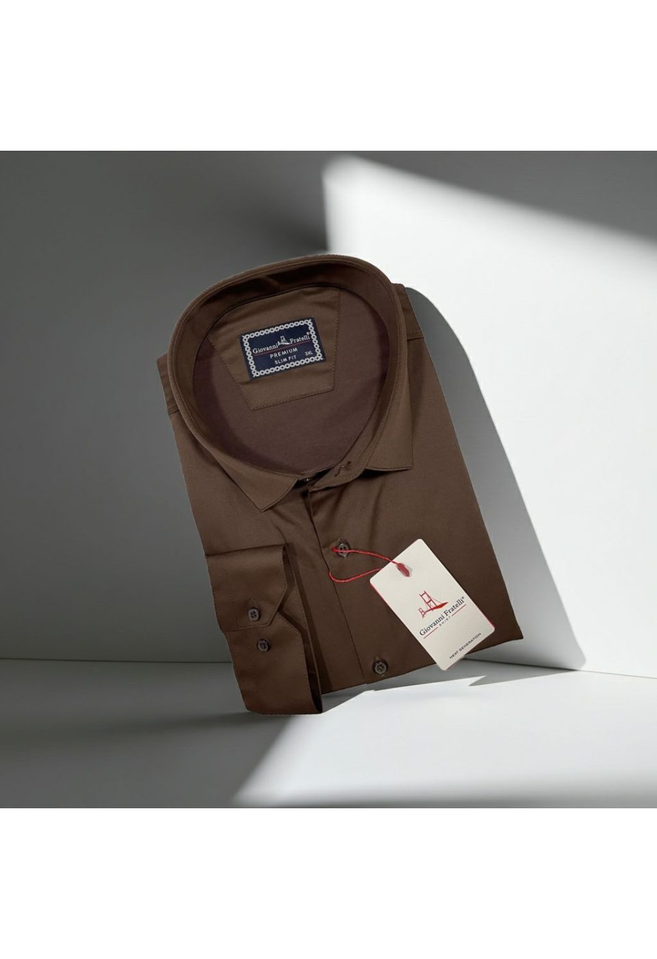 6051 BT CR SATIN 034 Büyük Beden Slim Fit Uzun Kol Düz Renk Saten Erkek Gömlek 4GMK316051034 - Giovanni Fratelli