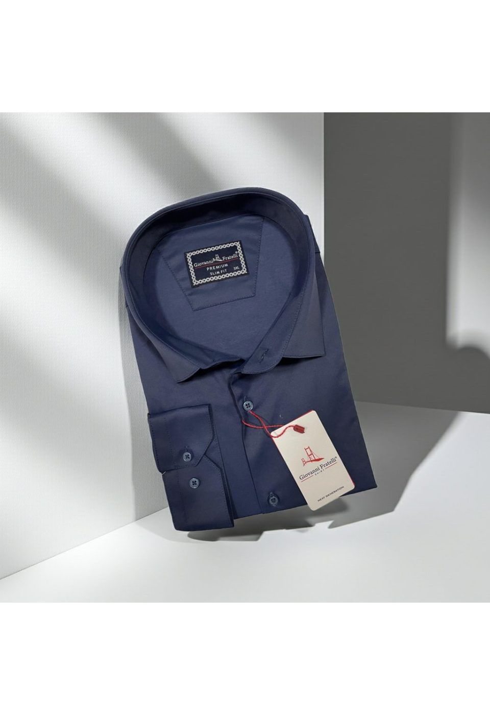 Büyük Beden Slim Fit Uzun Kol Düz Renk Saten Erkek Gömlek 4GMK316051036 - Giovanni Fratelli