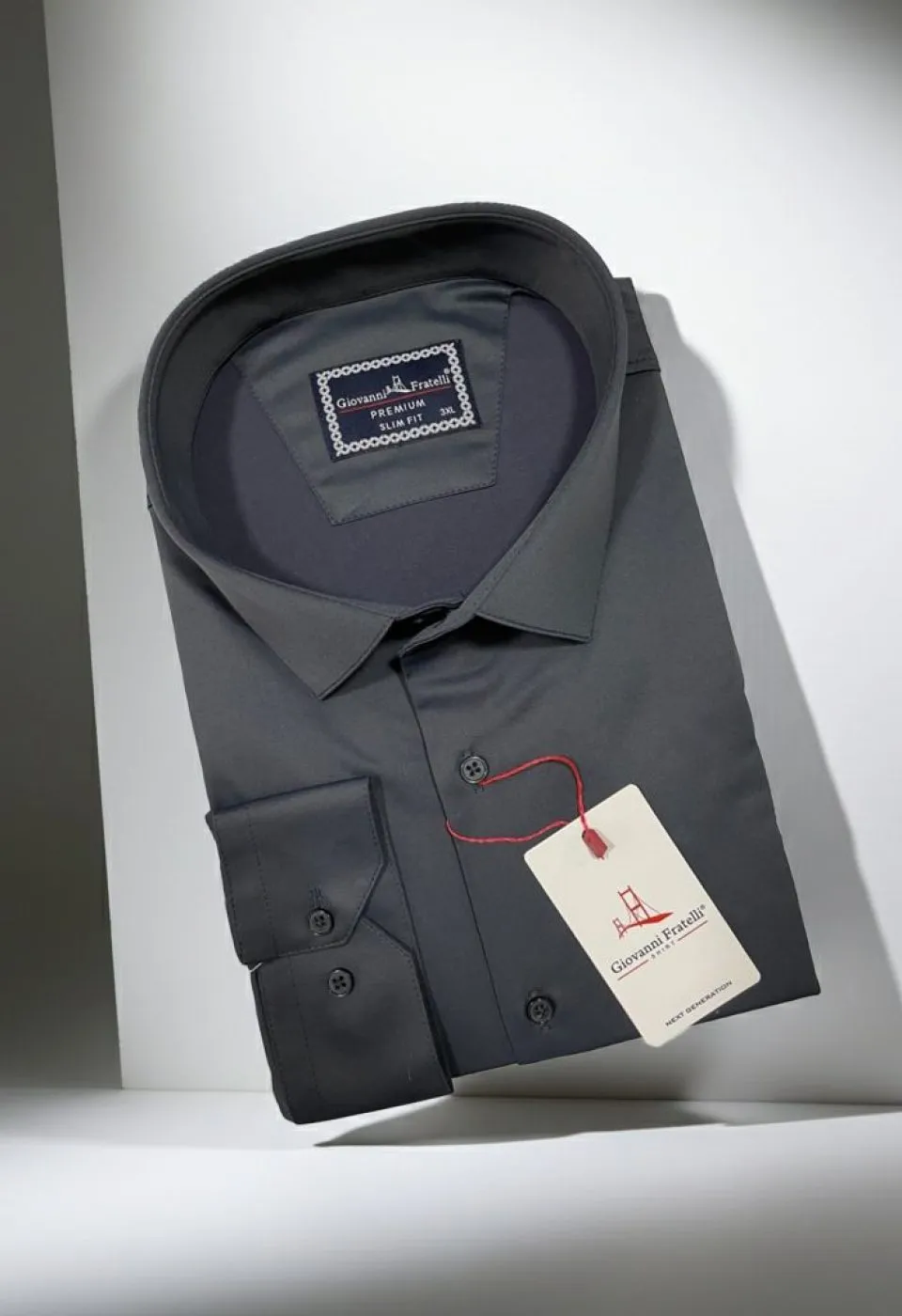 Büyük Beden Slim Fit Uzun Kol Düz Renk Saten Erkek Gömlek 4GMK316051038