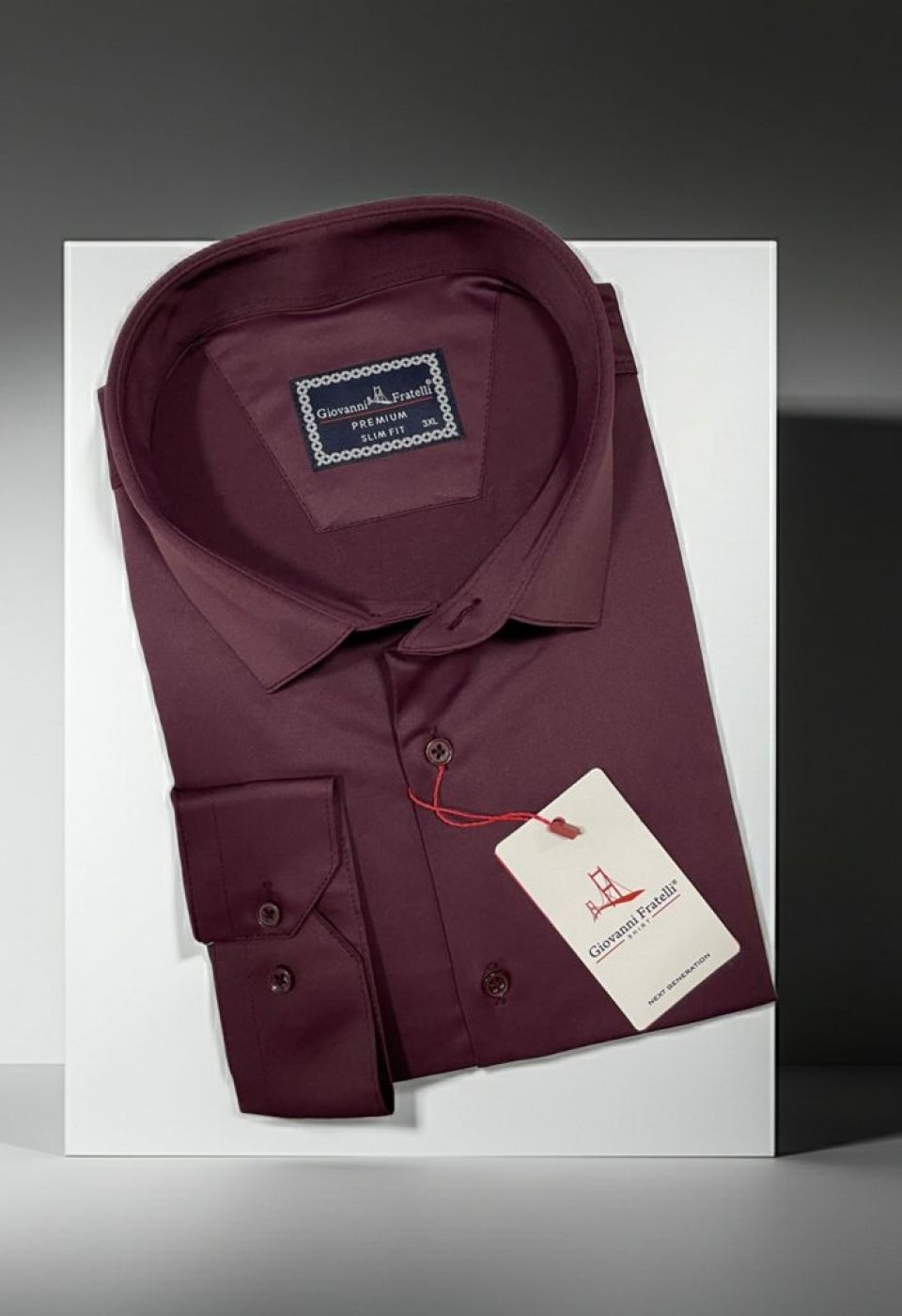 Büyük Beden Slim Fit Uzun Kol Düz Renk Saten Erkek Gömlek 4GMK316051039