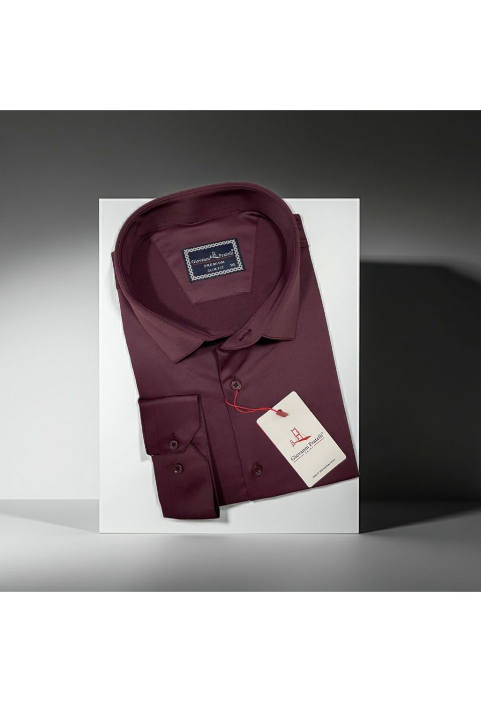 6051 BT CR SATIN 039 Büyük Beden Slim Fit Uzun Kol Düz Renk Saten Erkek Gömlek 4GMK316051039 - Giovanni Fratelli