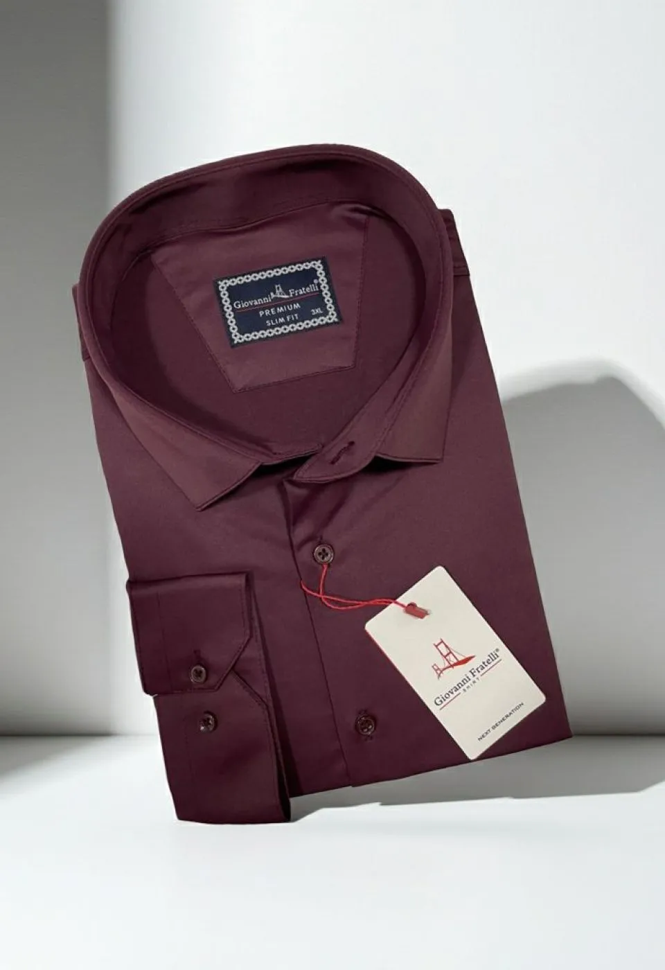 6051 BT CR SATIN 039 Büyük Beden Slim Fit Uzun Kol Düz Renk Saten Erkek Gömlek 4GMK316051039 - Giovanni Fratelli
