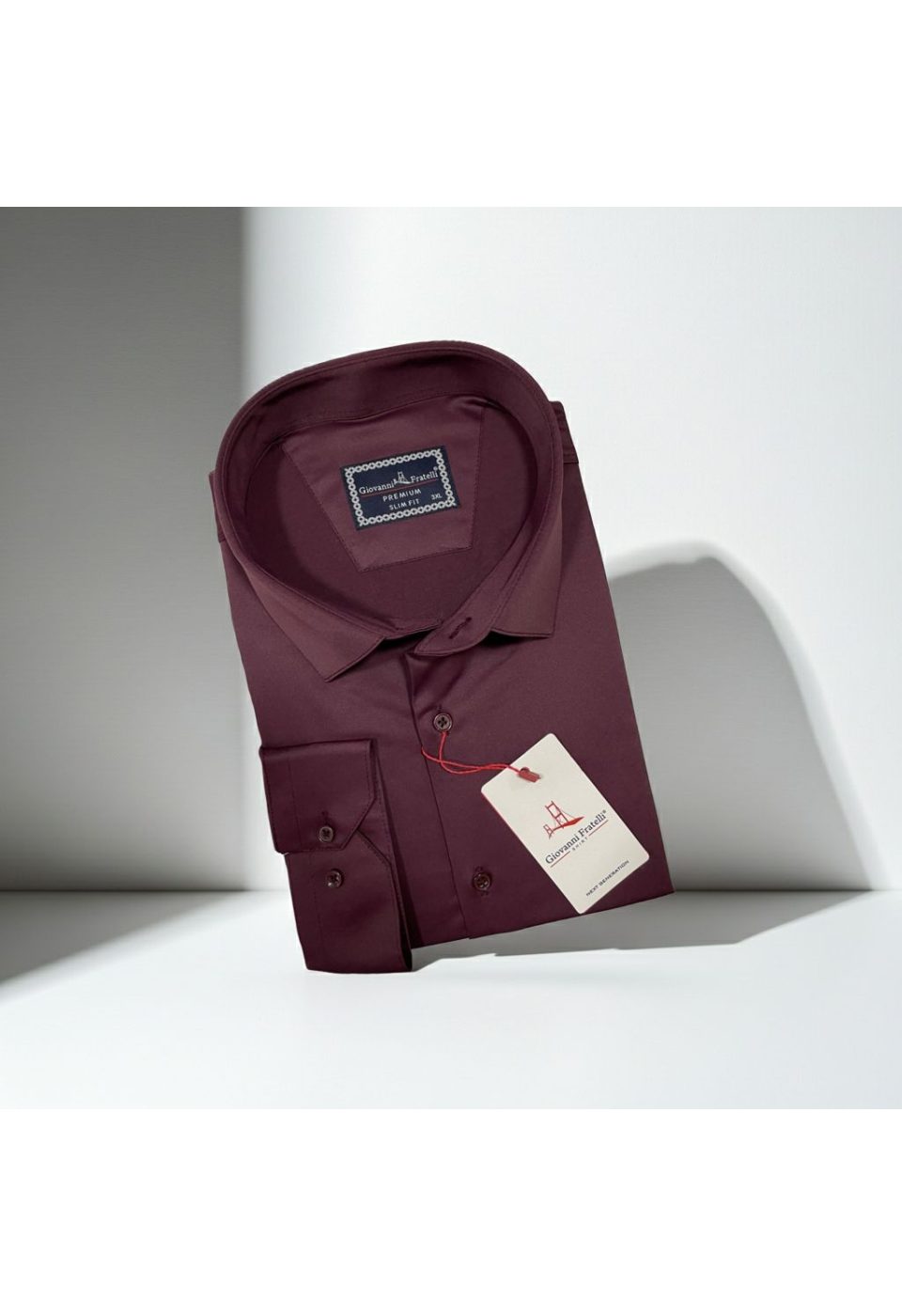 6051 BT CR SATIN 039 Büyük Beden Slim Fit Uzun Kol Düz Renk Saten Erkek Gömlek 4GMK316051039 - Giovanni Fratelli
