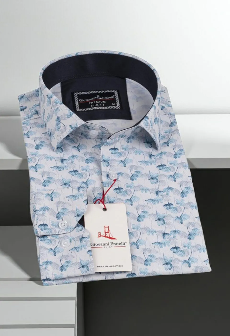 Slim Fit Uzun Kol Desenli Dijital Baskılı Erkek Gömlek 3GMK316059005