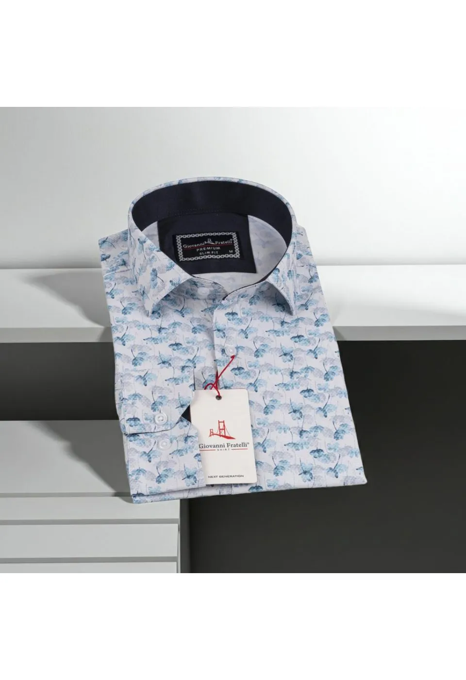 Slim Fit Uzun Kol Desenli Dijital Baskılı Erkek Gömlek 3GMK316059005 - Giovanni Fratelli