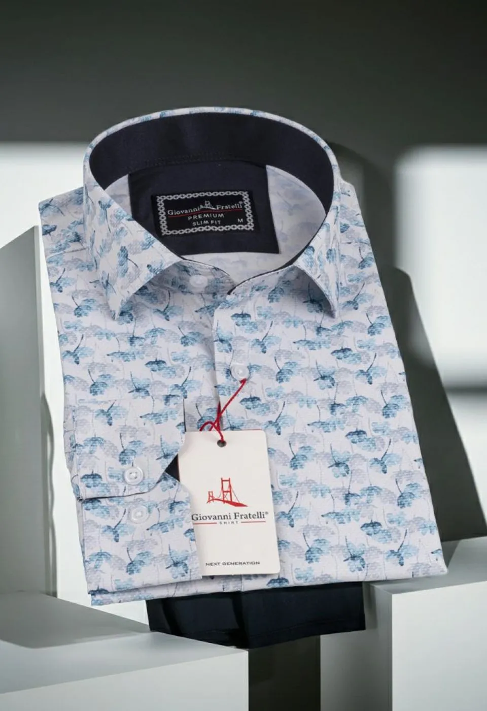 Slim Fit Uzun Kol Desenli Dijital Baskılı Erkek Gömlek 3GMK316059005 - Giovanni Fratelli
