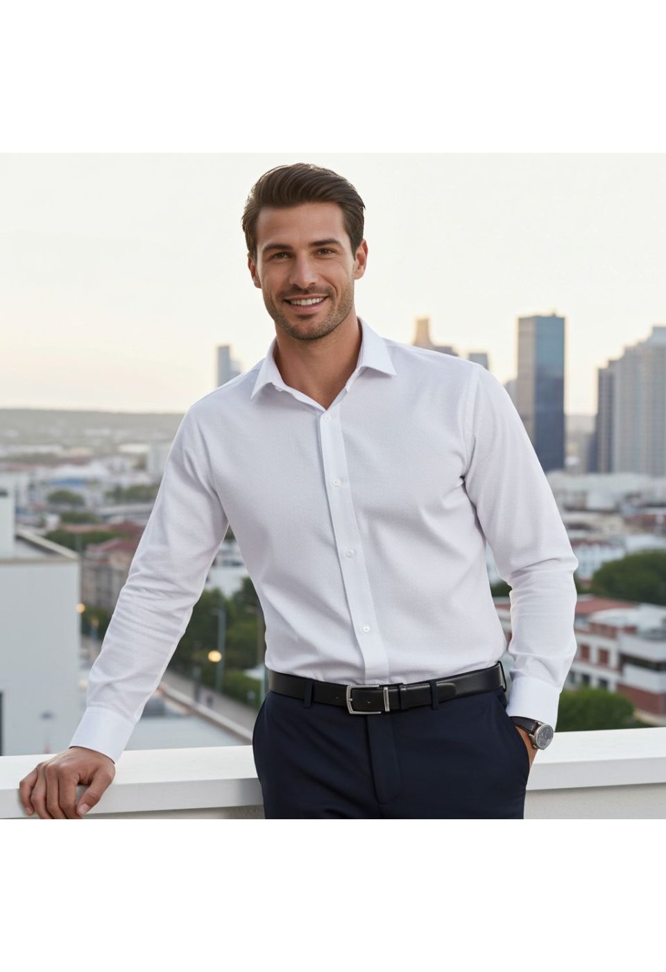 Büyük Beden Slim Fit Uzun Kol Desenli Jakar Erkek Gömlek 4GMK316090001 - Giovanni Fratelli