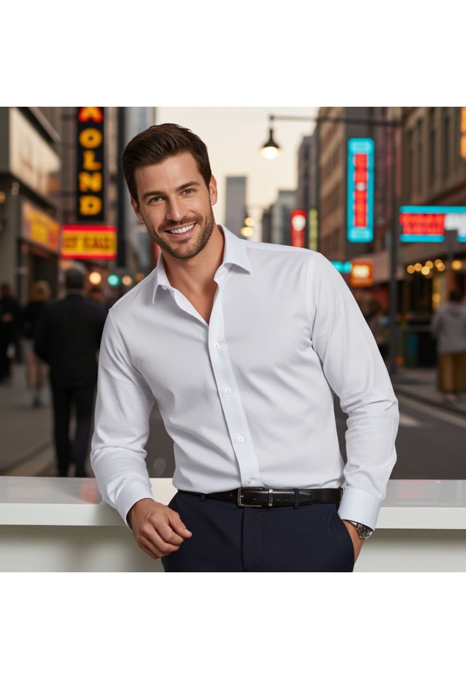Büyük Beden Slim Fit Uzun Kol Desenli Jakar Erkek Gömlek 4GMK316090001 - Giovanni Fratelli