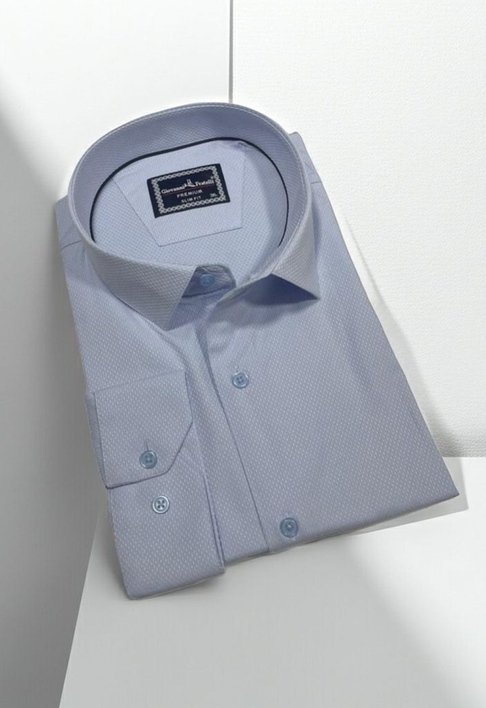 Büyük Beden Slim Fit Uzun Kol Desenli Jakar Erkek Gömlek 4GMK316091003