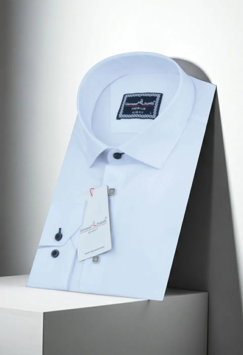 Beyaz Slim Fit Uzun Kol Düz Renk Merserize Erkek Gömlek 3GMK336095001