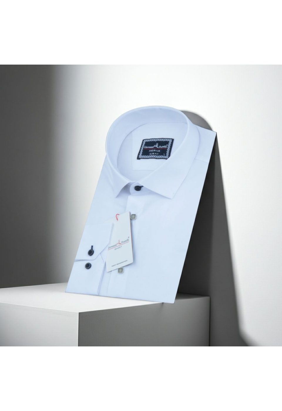 Beyaz Slim Fit Uzun Kol Düz Renk Merserize Erkek Gömlek 3GMK336095001 - Giovanni Fratelli