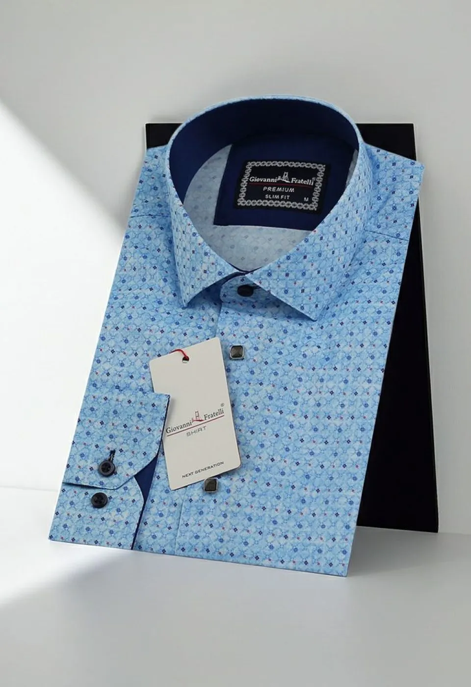 Slim Fit Uzun Kol Desenli Dijital Baskılı Erkek Gömlek 3GMK316114002