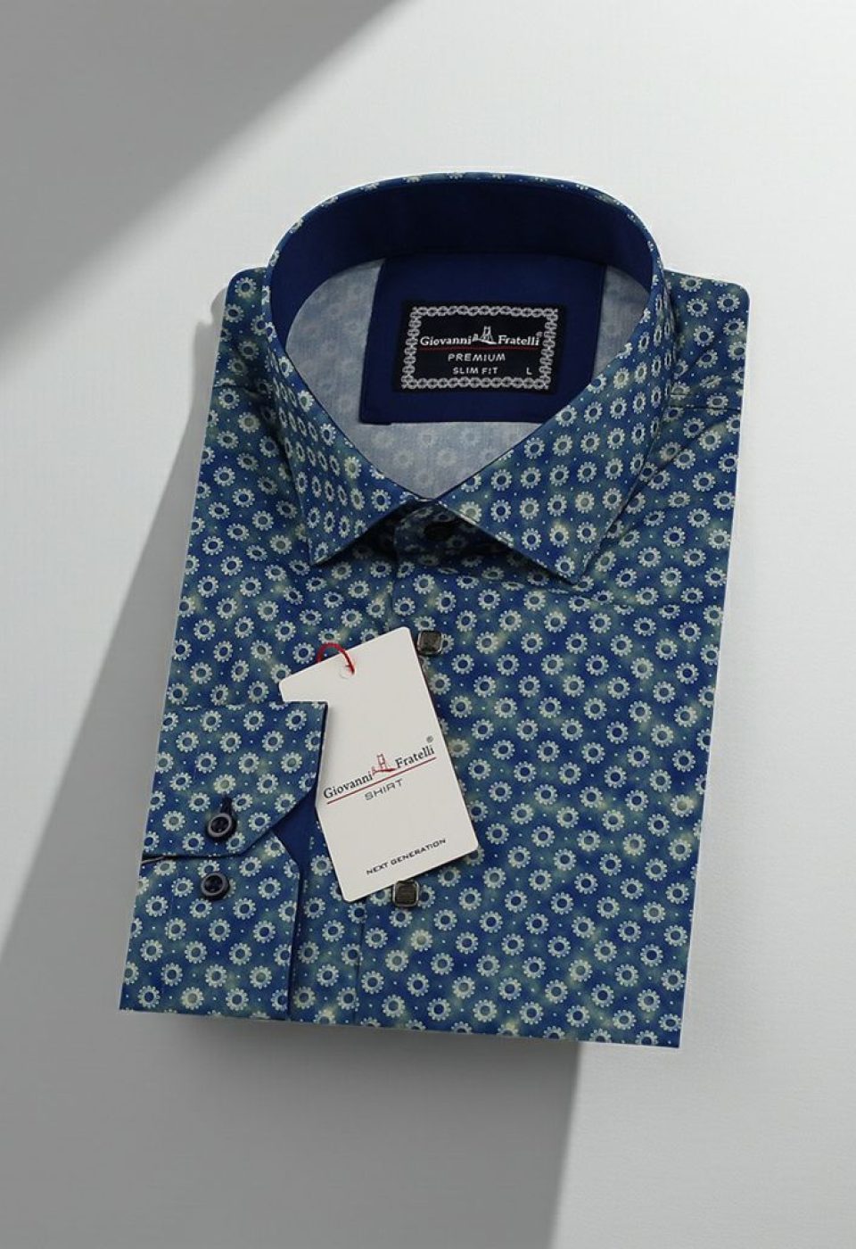 Slim Fit Uzun Kol Desenli Dijital Baskılı Erkek Gömlek 3GMK316114005