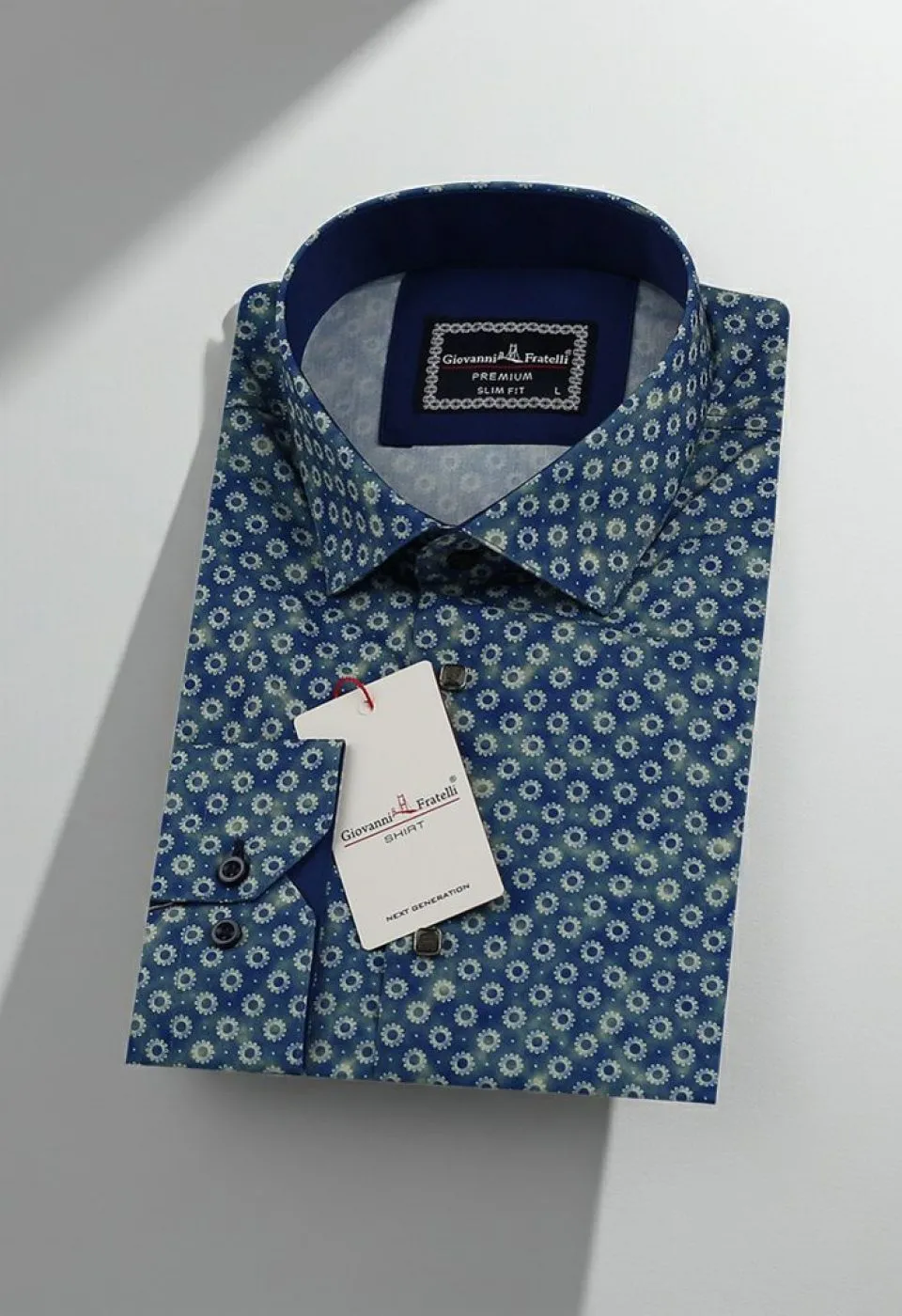 Slim Fit Uzun Kol Desenli Dijital Baskılı Erkek Gömlek 3GMK316114005