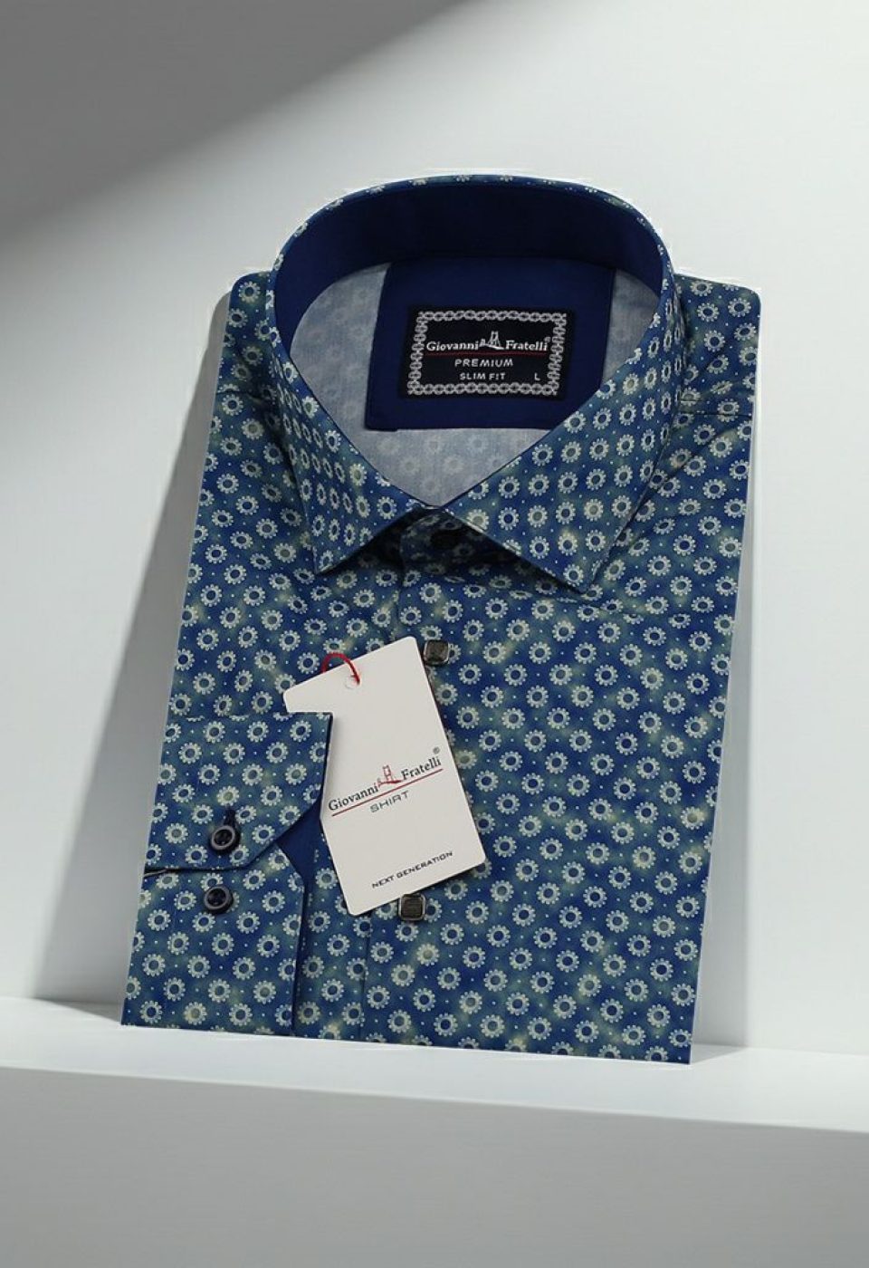 Slim Fit Uzun Kol Desenli Dijital Baskılı Erkek Gömlek 3GMK316114005 - Giovanni Fratelli
