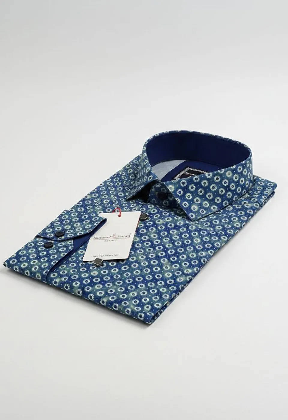 Slim Fit Uzun Kol Desenli Dijital Baskılı Erkek Gömlek 3GMK316114005