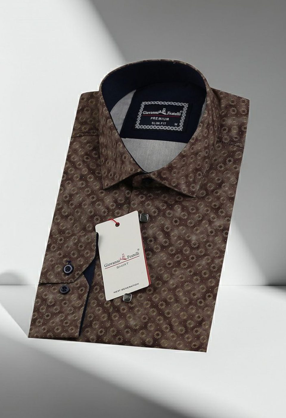 Slim Fit Uzun Kol Desenli Dijital Baskılı Erkek Gömlek 3GMK316114007
